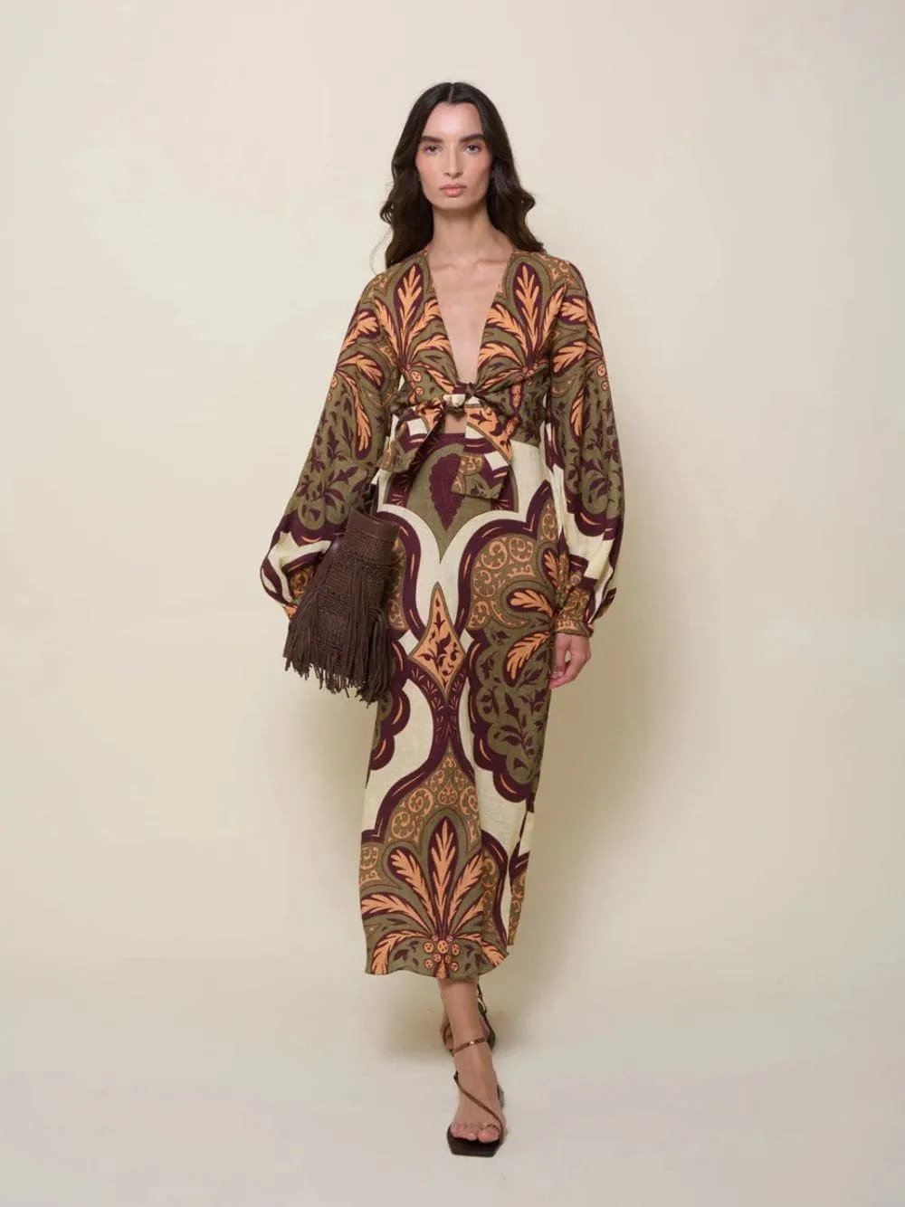 Across Paradise Linen Midi Dress sold by Fashion Clinic