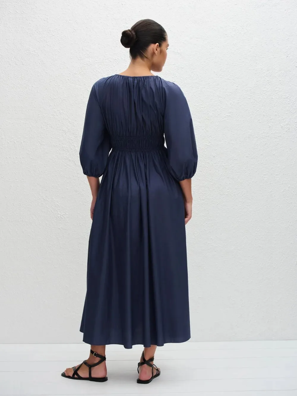 Dusk Shirred Plunge Button Dress sold by Fashion Clinic product image thumbnail 4