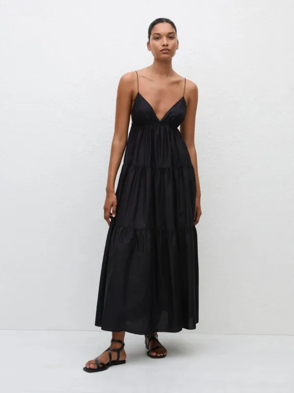Black Triangle Tiered Sundress sold by Fashion Clinic