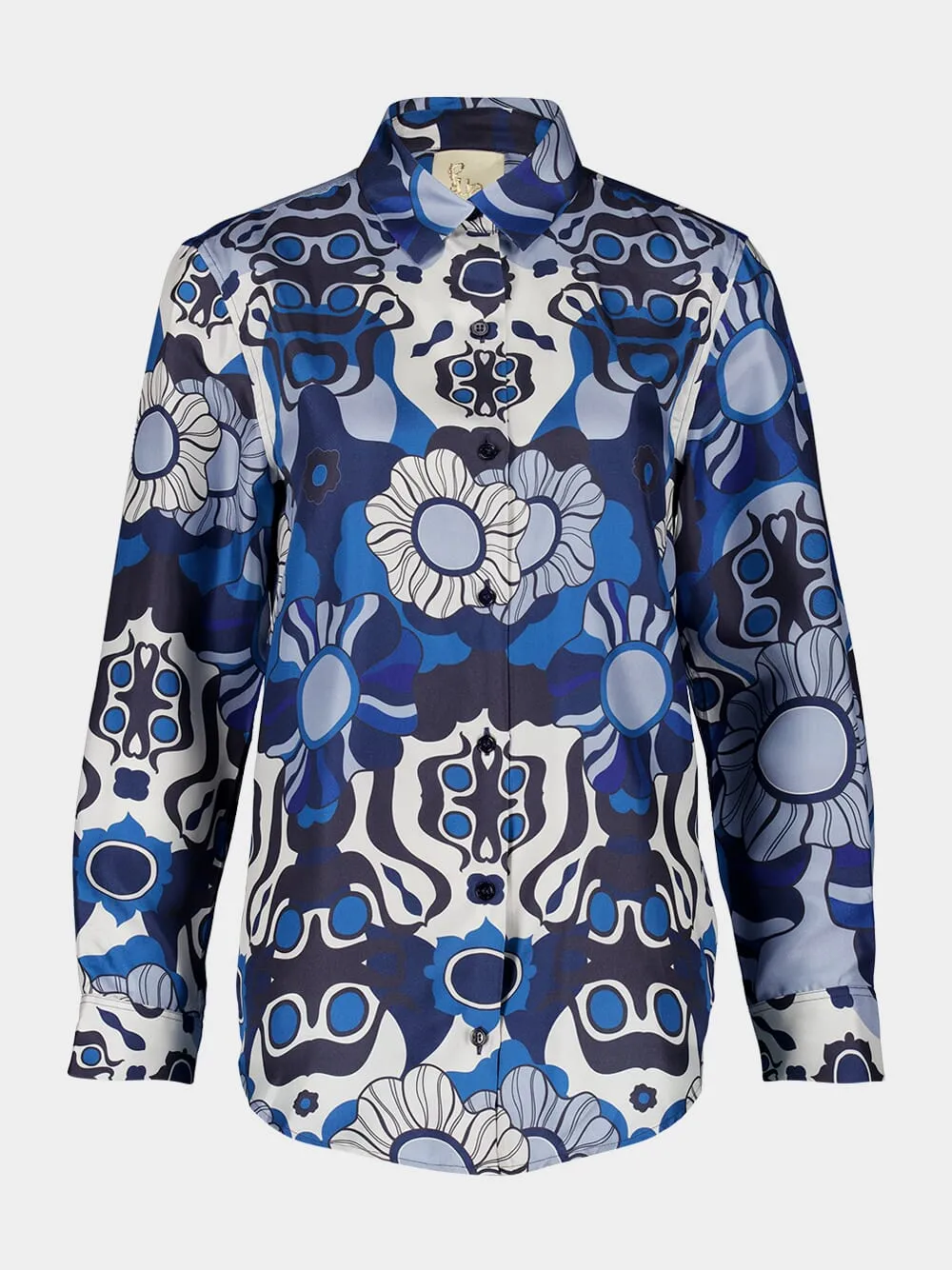 Ametista Flora Mix Printed Silk Twill Shirt sold by Fashion Clinic product image thumbnail 2