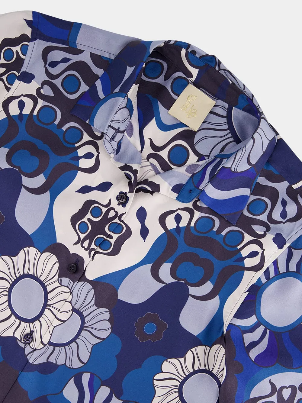 Ametista Flora Mix Printed Silk Twill Shirt sold by Fashion Clinic product image thumbnail 5