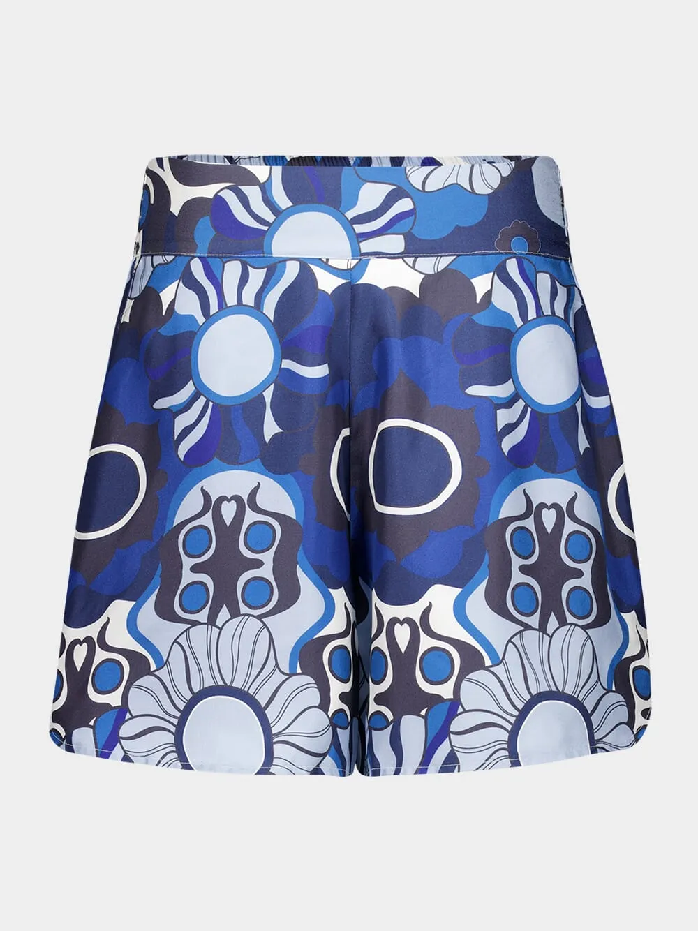 Calcita Flora Mix Printed Silk Twill Shorts sold by Fashion Clinic