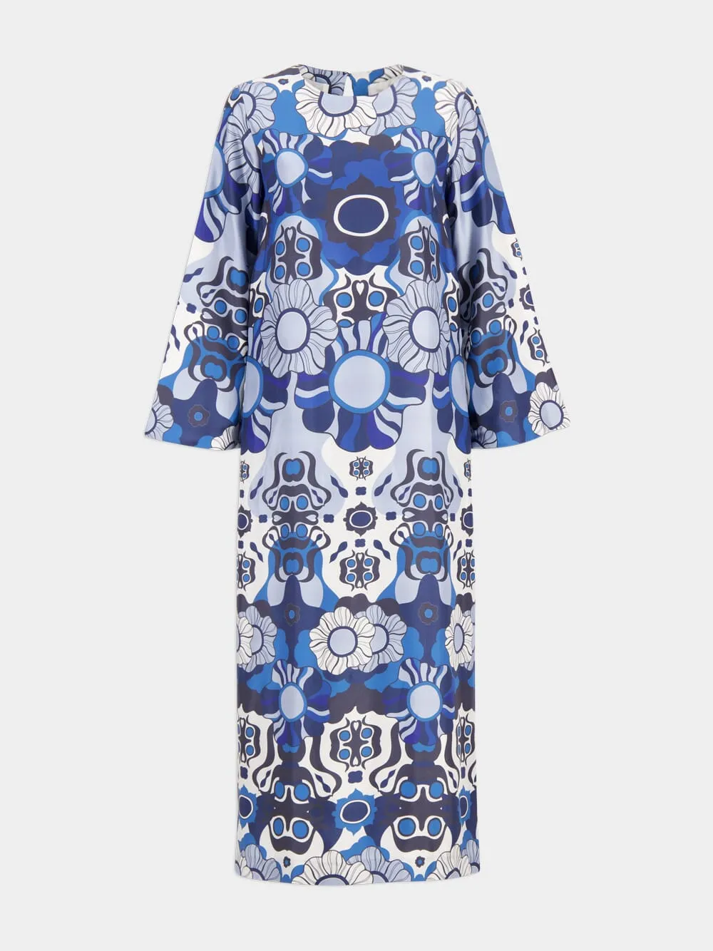Shirley Flora Mix Printed Silk Twill A-Line Dress sold by Fashion Clinic product image thumbnail 2
