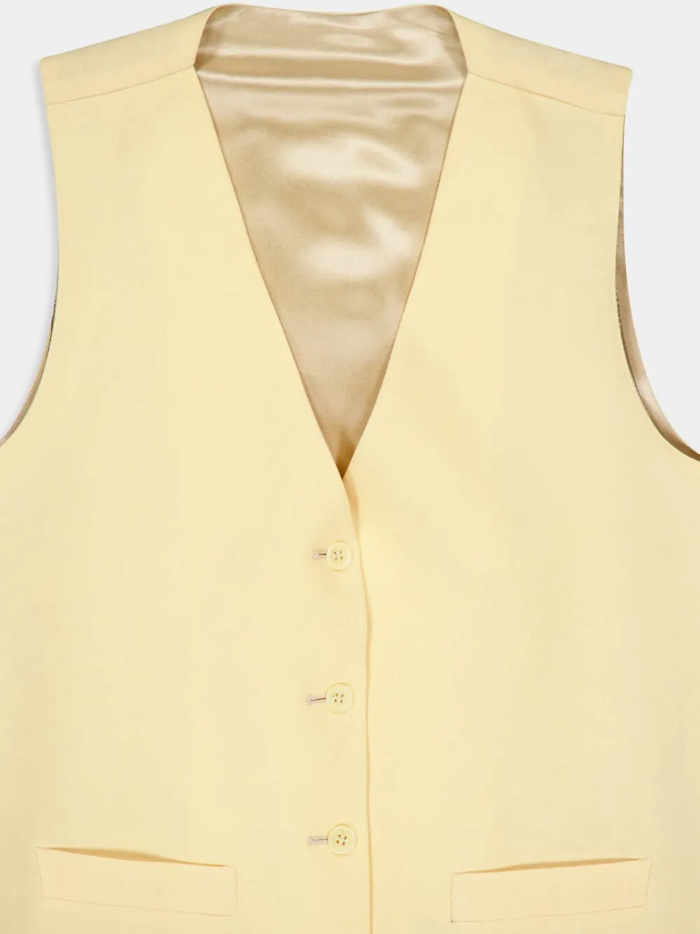 Leo Cream Linen Vest sold by Fashion Clinic product image thumbnail 4