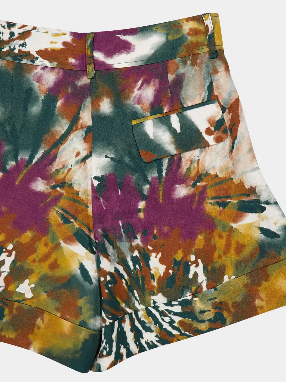 Virgo Ocotillo Printed Linen Wide-Leg Shorts sold by Fashion Clinic product image thumbnail 5