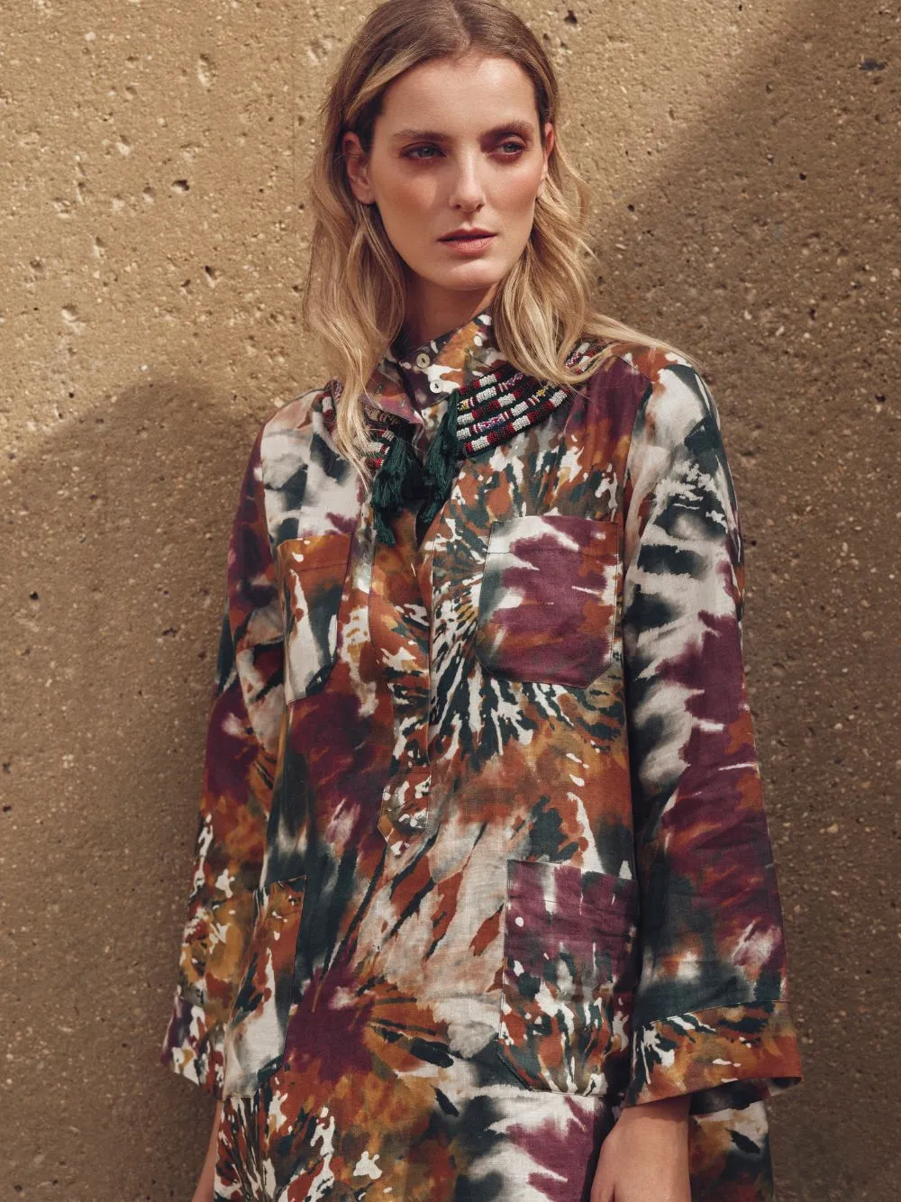 Vera Ocotillo Print Linen Dress sold by Fashion Clinic