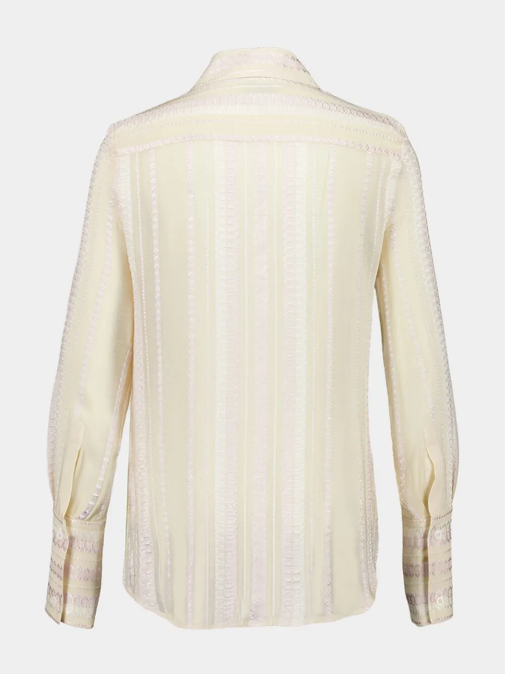 Cream Dione Textured Silk Shirt sold by Fashion Clinic product image thumbnail 4