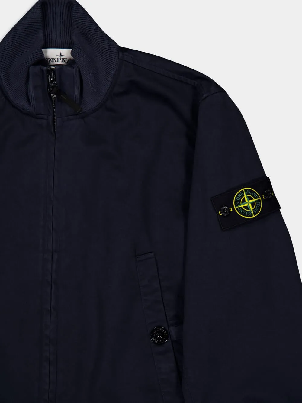 Navy Blue Cotton Bomber Jacket sold by Fashion Clinic product image thumbnail 3