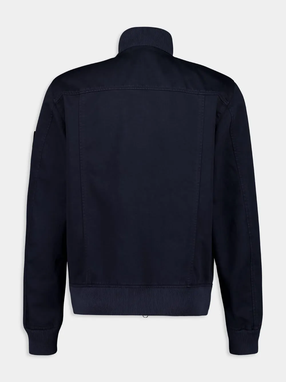 Navy Blue Cotton Bomber Jacket sold by Fashion Clinic product image thumbnail 2