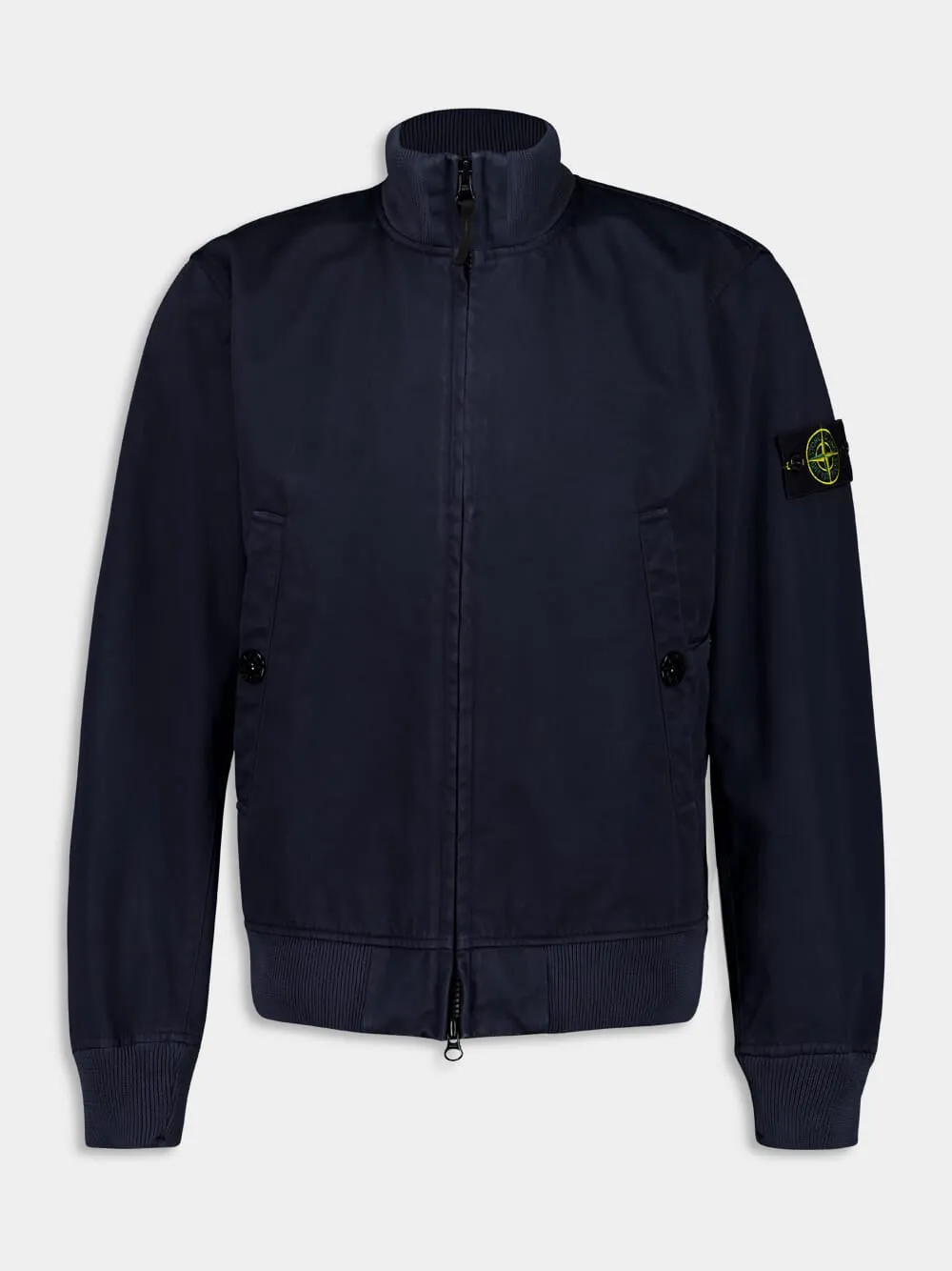 Navy Blue Cotton Bomber Jacket sold by Fashion Clinic