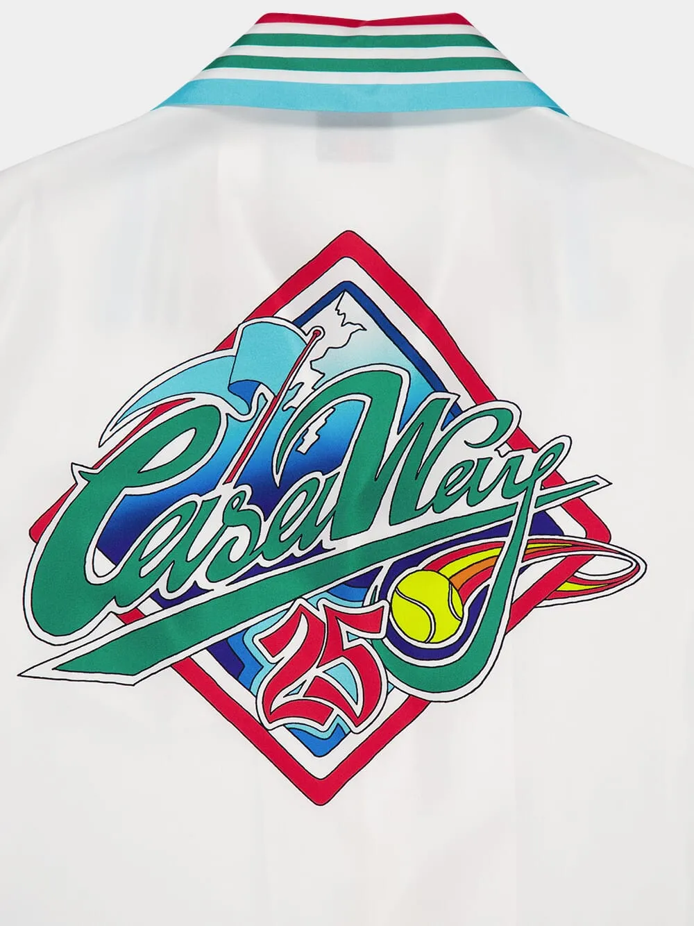 White Casa Way World Series Cuban Collar Silk Shirt sold by Fashion Clinic product image thumbnail 4