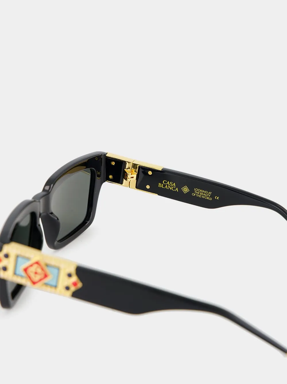 Black Gold-Plated Monogram Sunglasses sold by Fashion Clinic product image thumbnail 4
