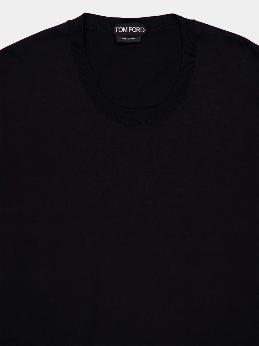 Black Pure Cotton Crew Neck T-Shirt sold by Fashion Clinic product image thumbnail 3