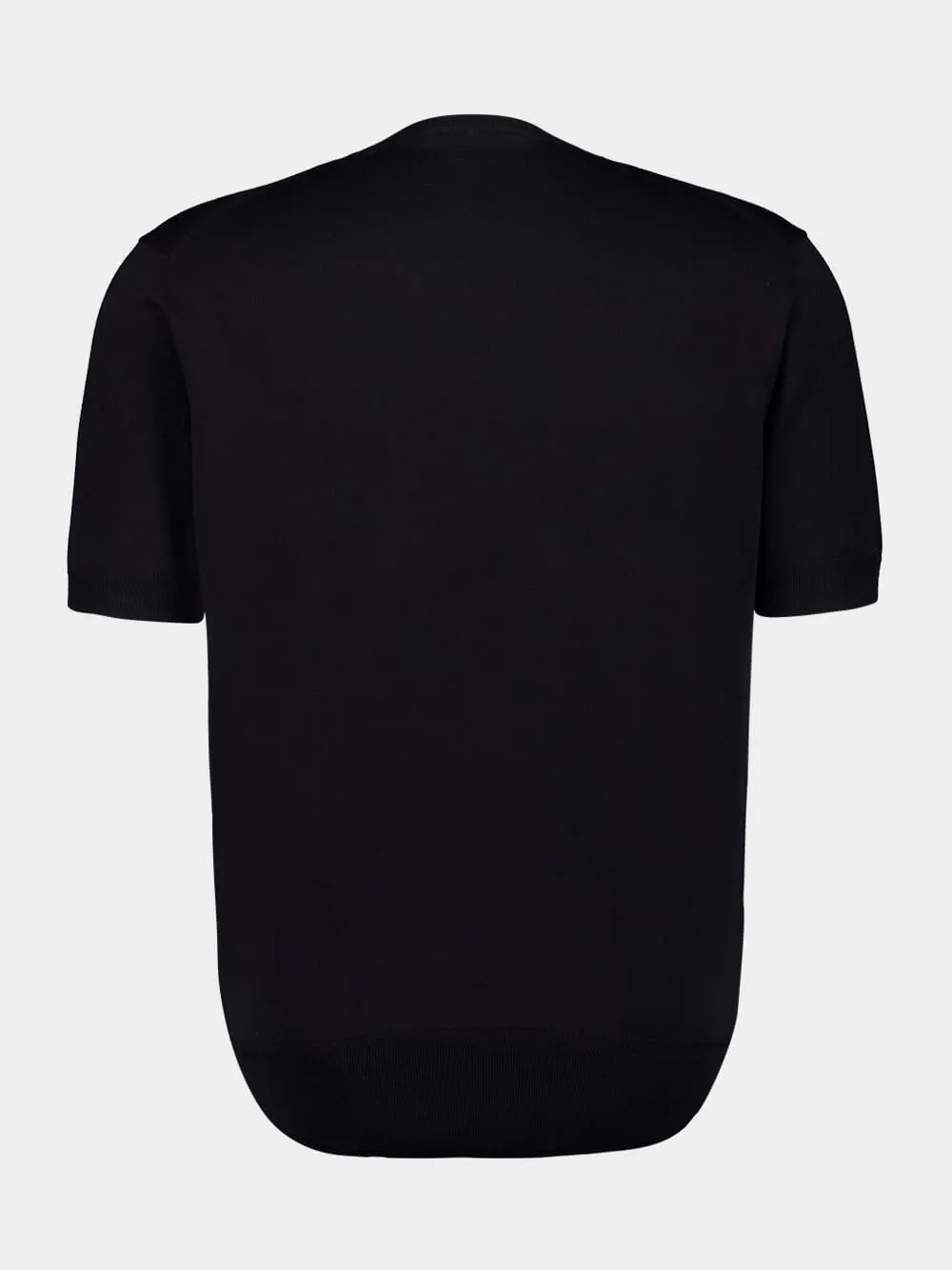 Black Pure Cotton Crew Neck T-Shirt sold by Fashion Clinic product image thumbnail 2
