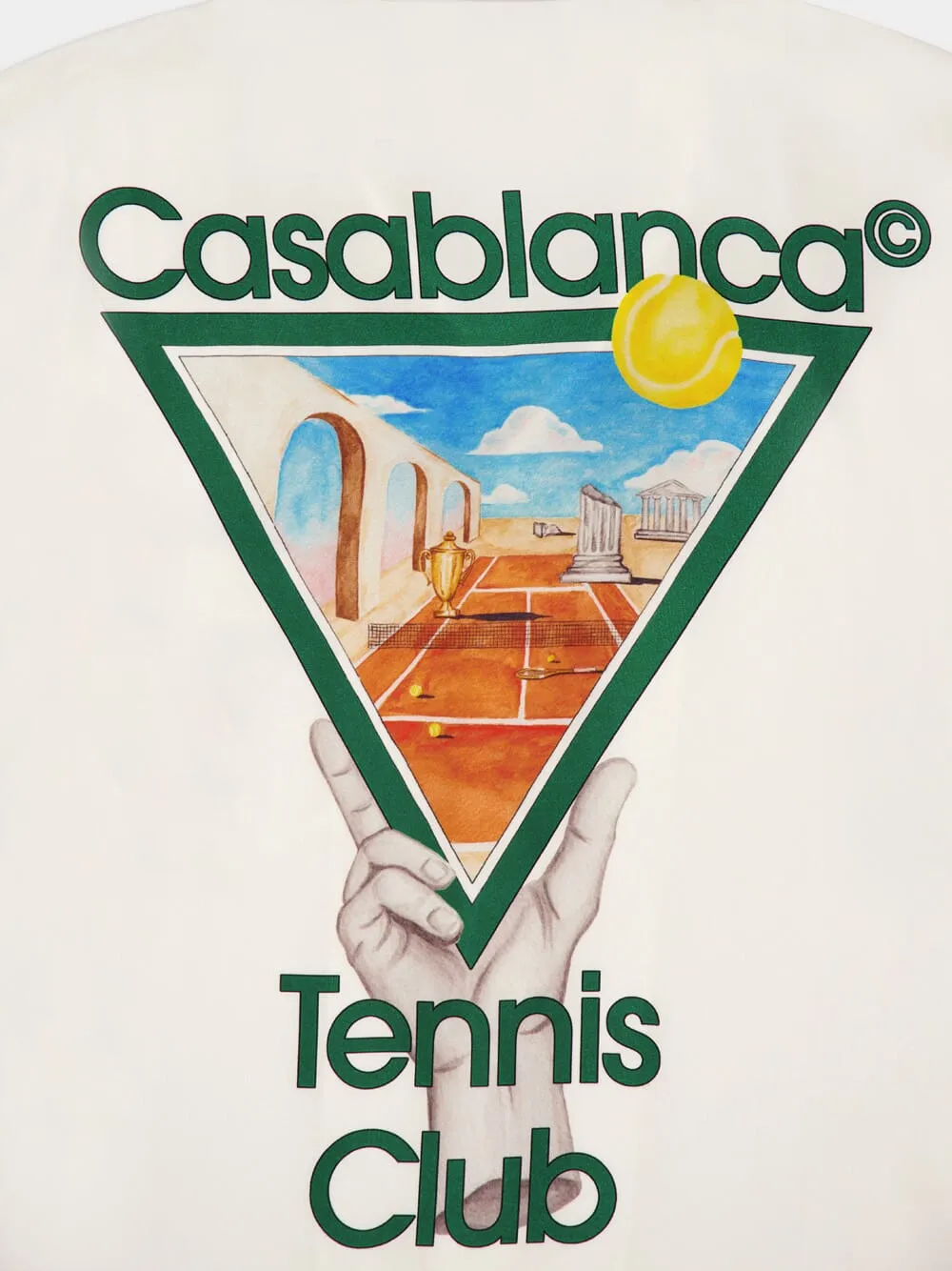 White Metaphysical Tennis Icon Silk Shirt sold by Fashion Clinic product image thumbnail 4