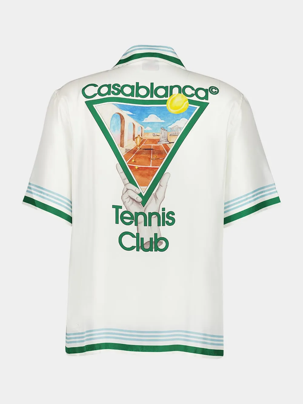 White Metaphysical Tennis Icon Silk Shirt sold by Fashion Clinic product image thumbnail 2