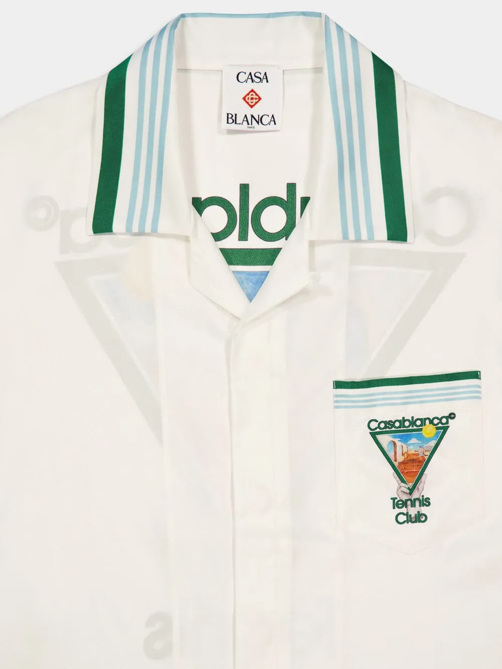 White Metaphysical Tennis Icon Silk Shirt sold by Fashion Clinic product image thumbnail 3