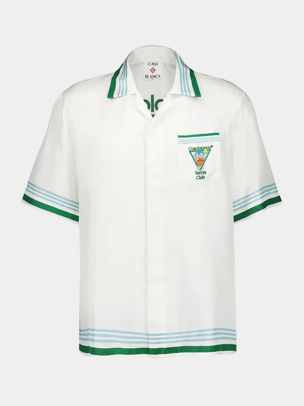 White Metaphysical Tennis Icon Silk Shirt sold by Fashion Clinic