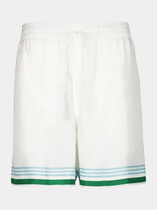 White Metaphysical Tennis Icon Shorts sold by Fashion Clinic