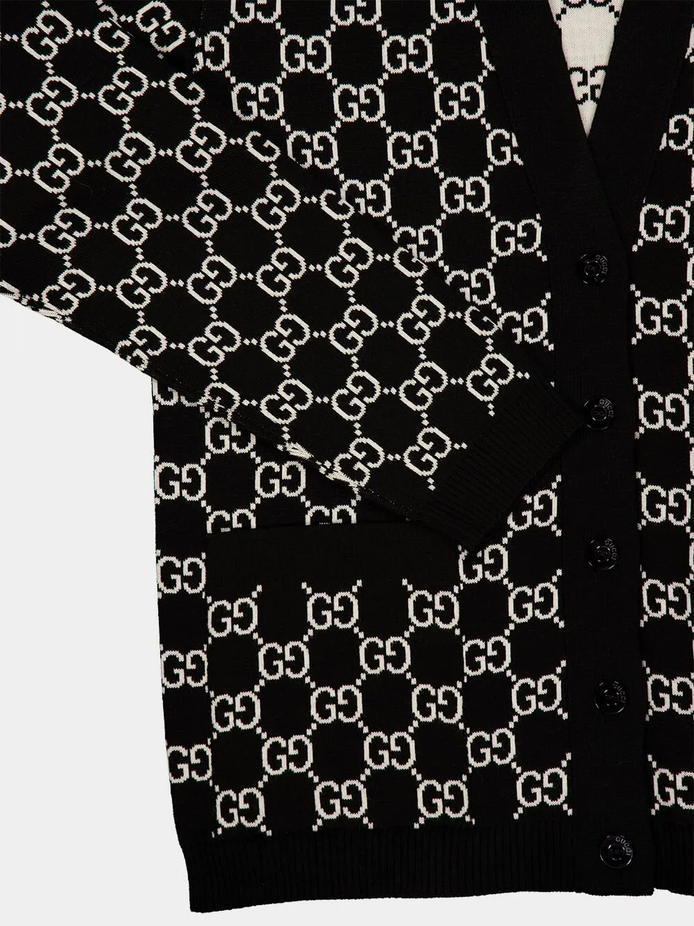 Black and White Reversible GG Wool Cardigan sold by Fashion Clinic product image thumbnail 4