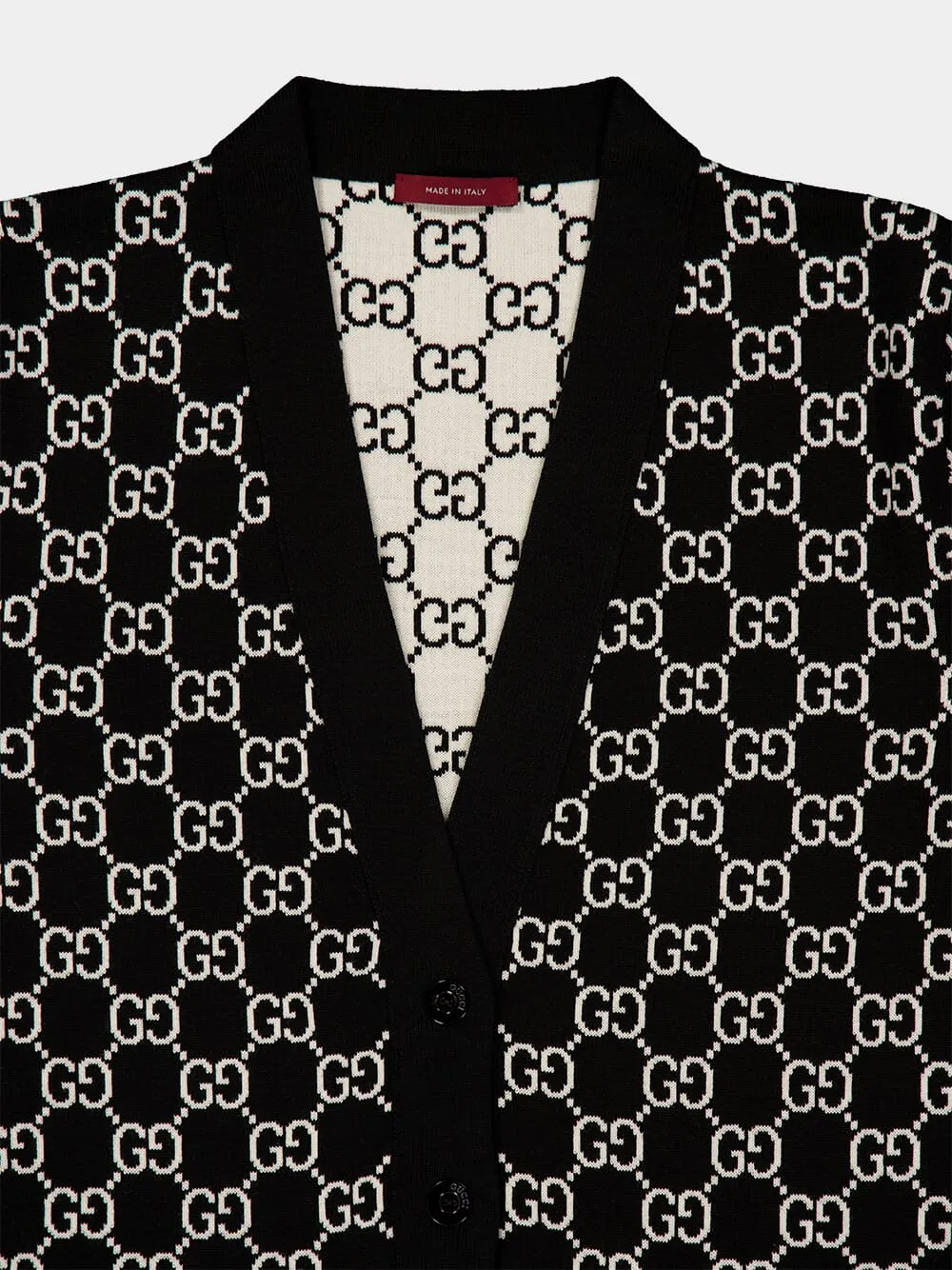 Black and White Reversible GG Wool Cardigan sold by Fashion Clinic product image thumbnail 3