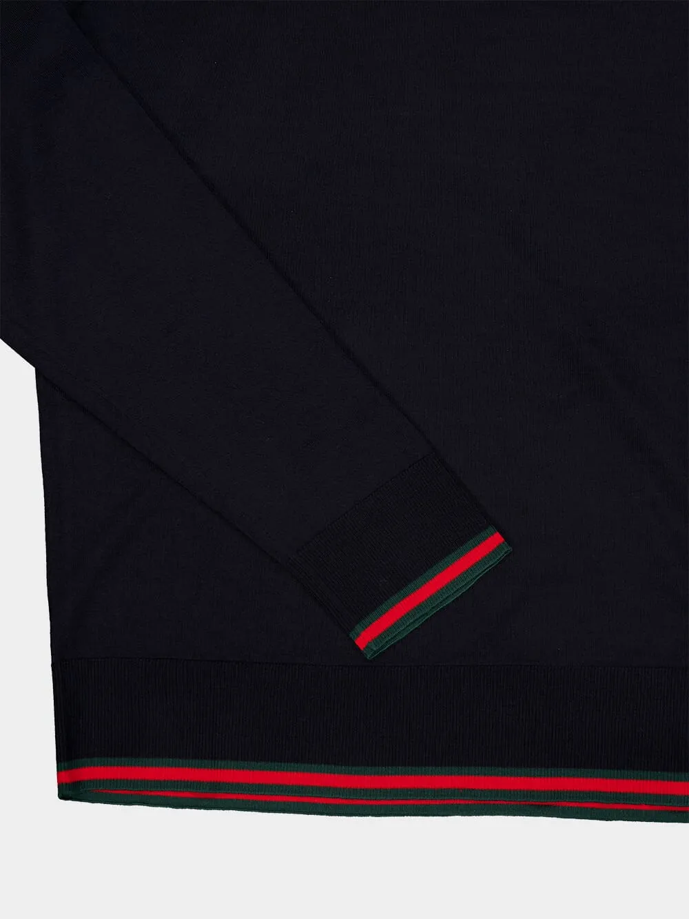 Dark Blue Wool Knit Sweater with Web sold by Fashion Clinic product image thumbnail 4