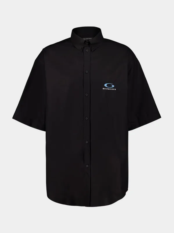 Black Logo-Embroidered Shirt sold by Fashion Clinic