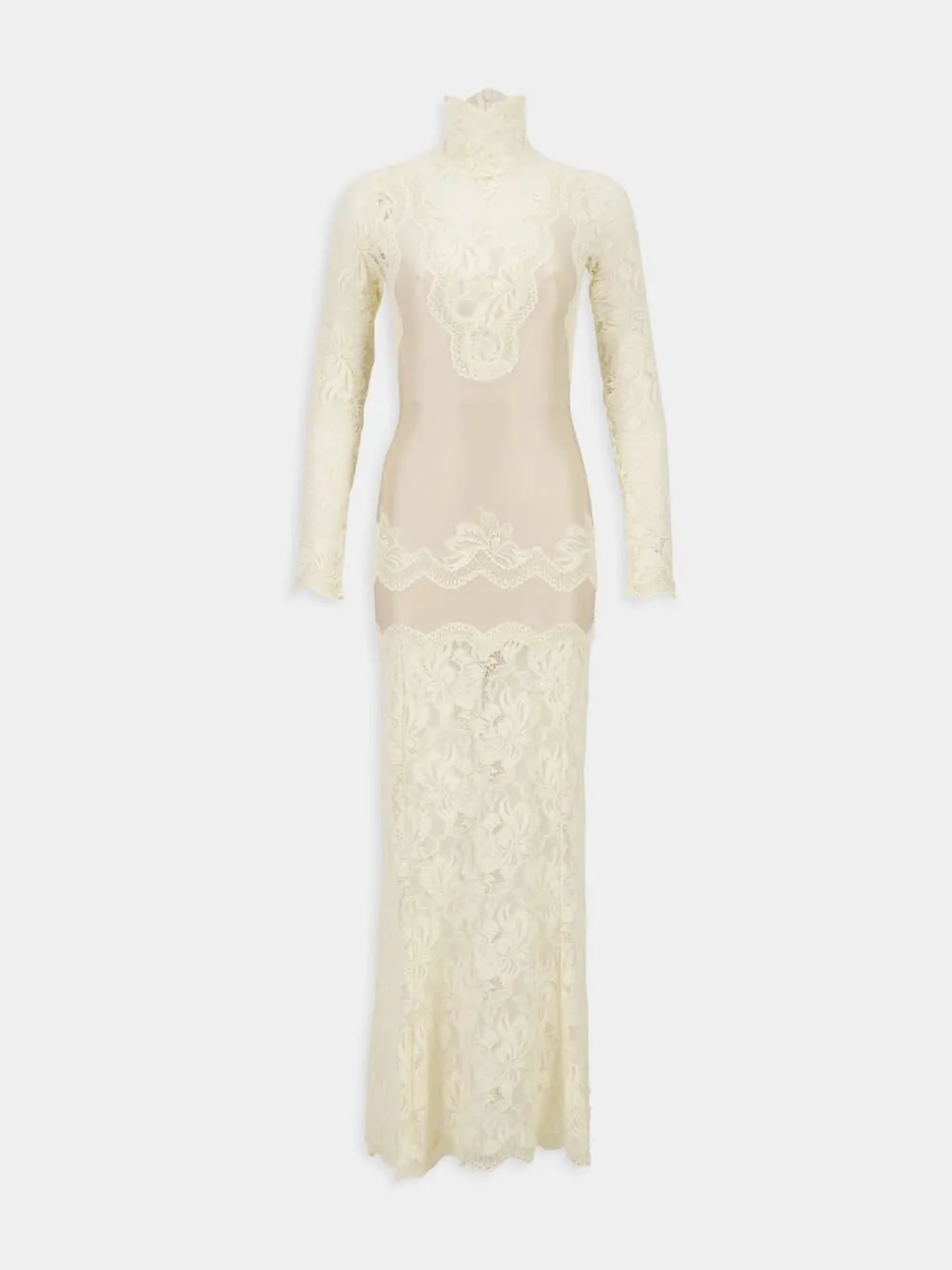 Ivory Lace and Jersey Long Dress sold by Fashion Clinic product image thumbnail 2