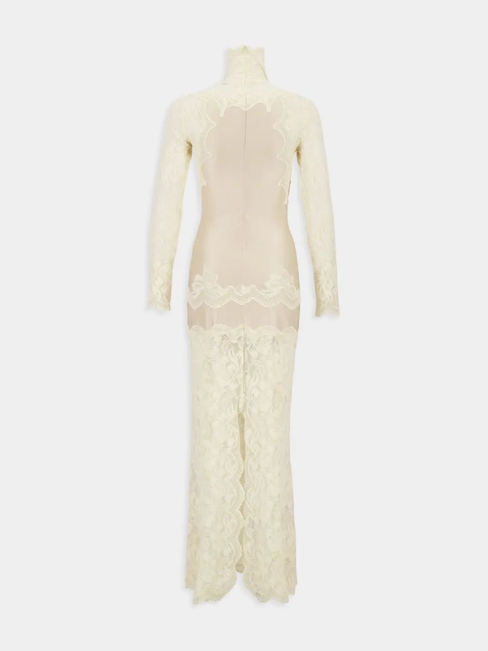 Ivory Lace and Jersey Long Dress sold by Fashion Clinic product image thumbnail 4