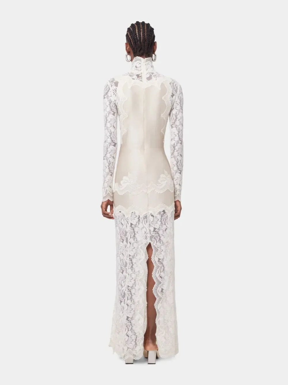 Ivory Lace and Jersey Long Dress sold by Fashion Clinic product image thumbnail 3