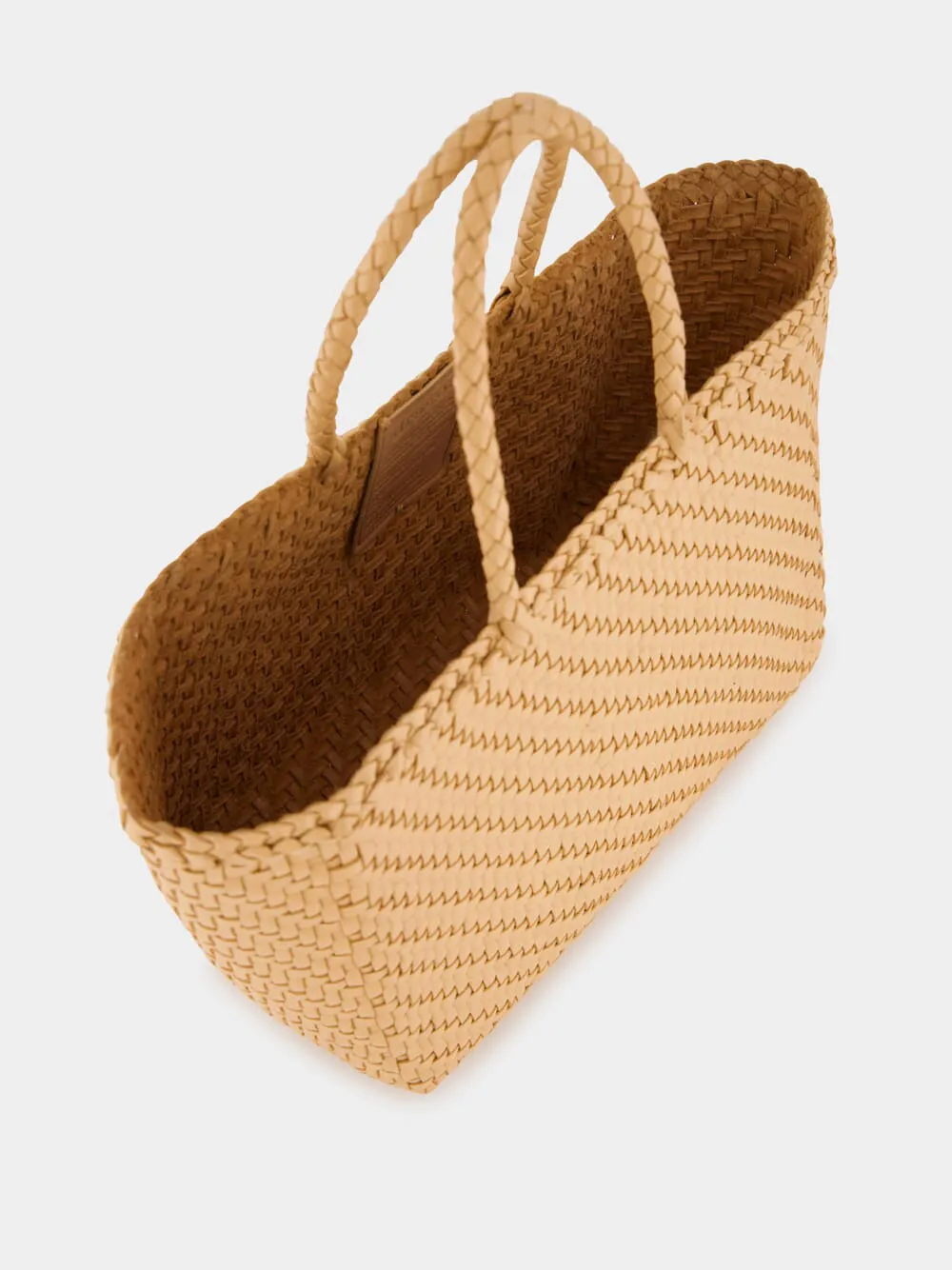 Handwoven Natural Leather Basket Bag sold by Fashion Clinic product image thumbnail 5