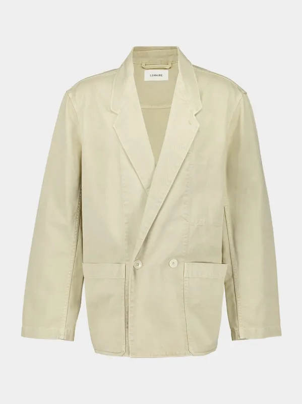 Cream Workwear Denim Blazer sold by Fashion Clinic