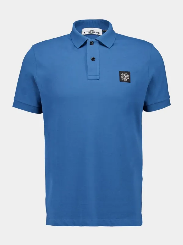 Avio Blue Slim Fit Short Sleeve Polo Shirt sold by Fashion Clinic