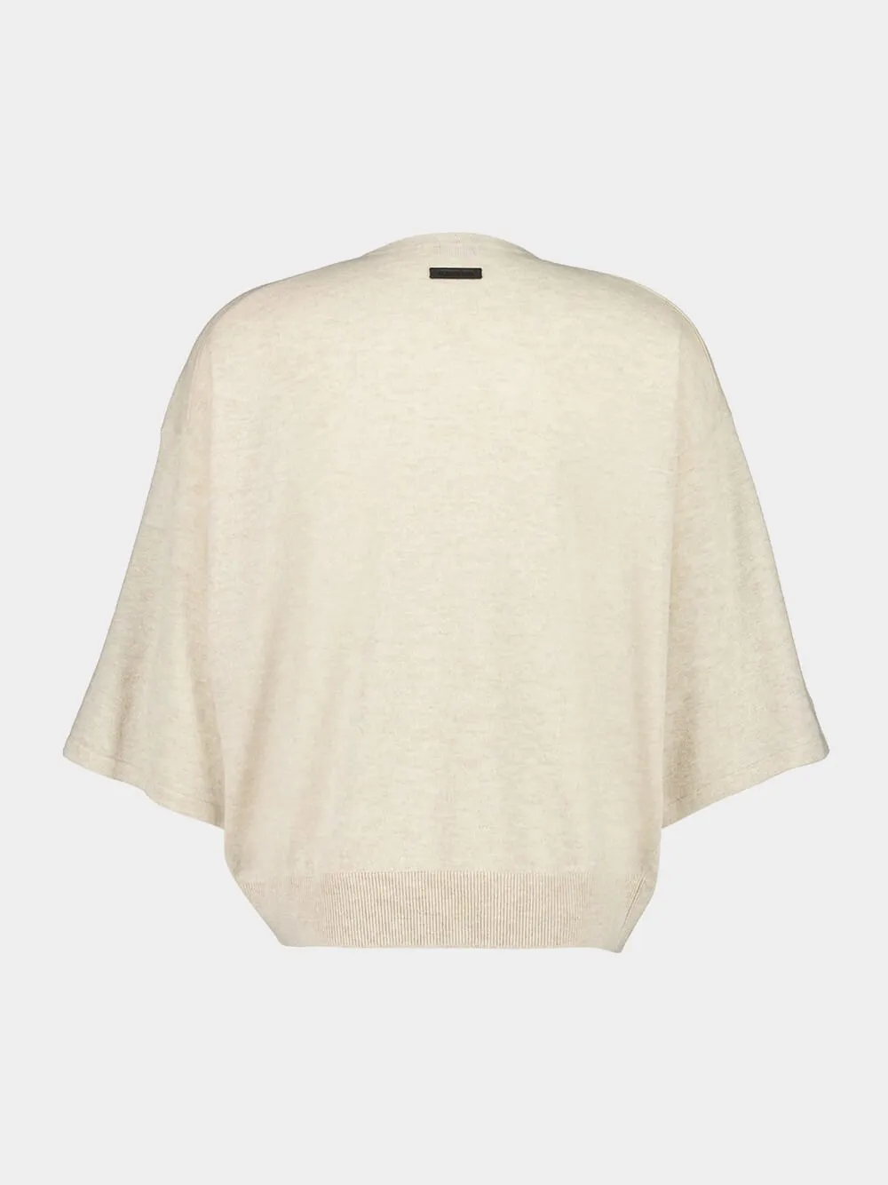 Heather Beige Fine Merino Knit Henley T-Shirt sold by Fashion Clinic product image thumbnail 2