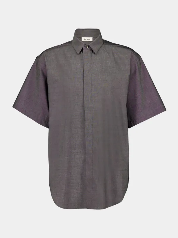 Melange Titanium Oxford Shirt sold by Fashion Clinic