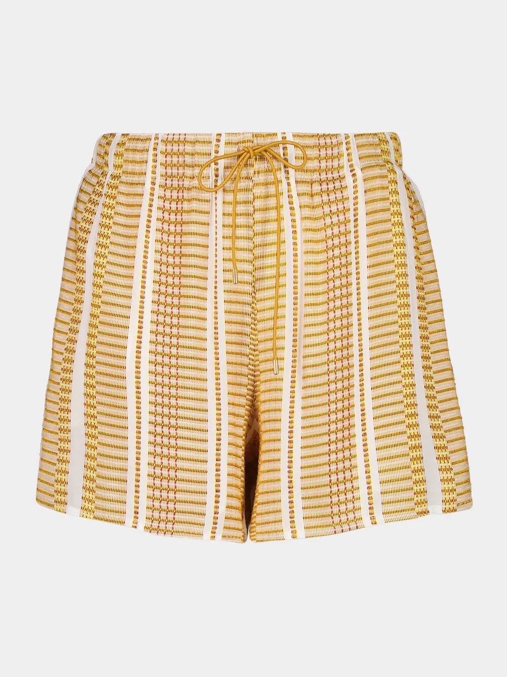 Ivory Sun Textured Silk Paxi Shorts sold by Fashion Clinic
