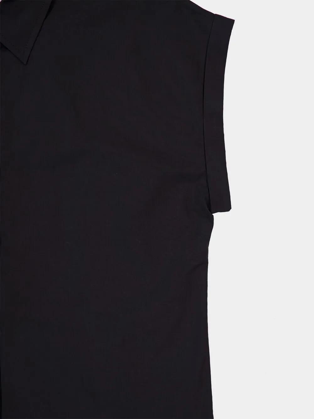 Black Relaxed Sleeveless Shirt sold by Fashion Clinic product image thumbnail 5