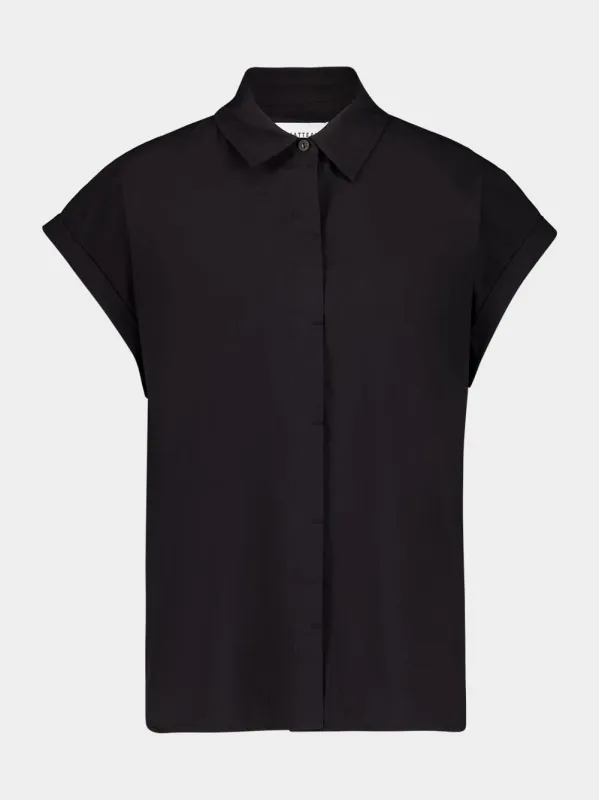 Black Relaxed Sleeveless Shirt sold by Fashion Clinic