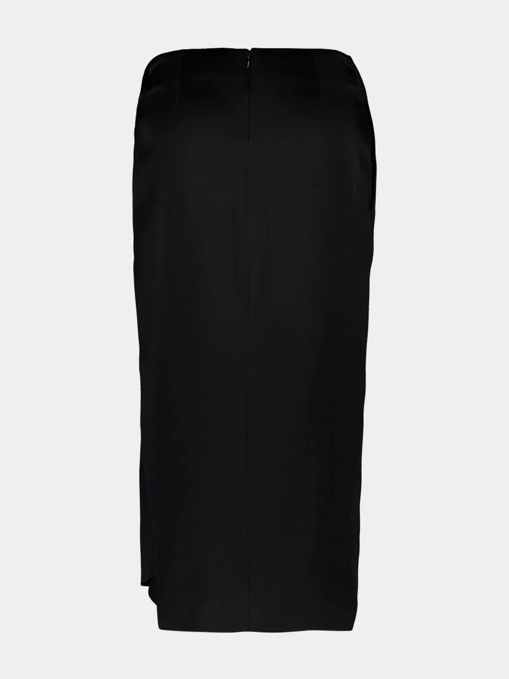 Black Gathered Satin Midi Skirt sold by Fashion Clinic product image thumbnail 2