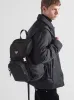 Black Re-Nylon and Saffiano Leather Backpack sold by Fashion Clinic
