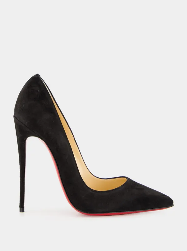 So Kate 120 Black Veau Velours Pumps sold by Fashion Clinic