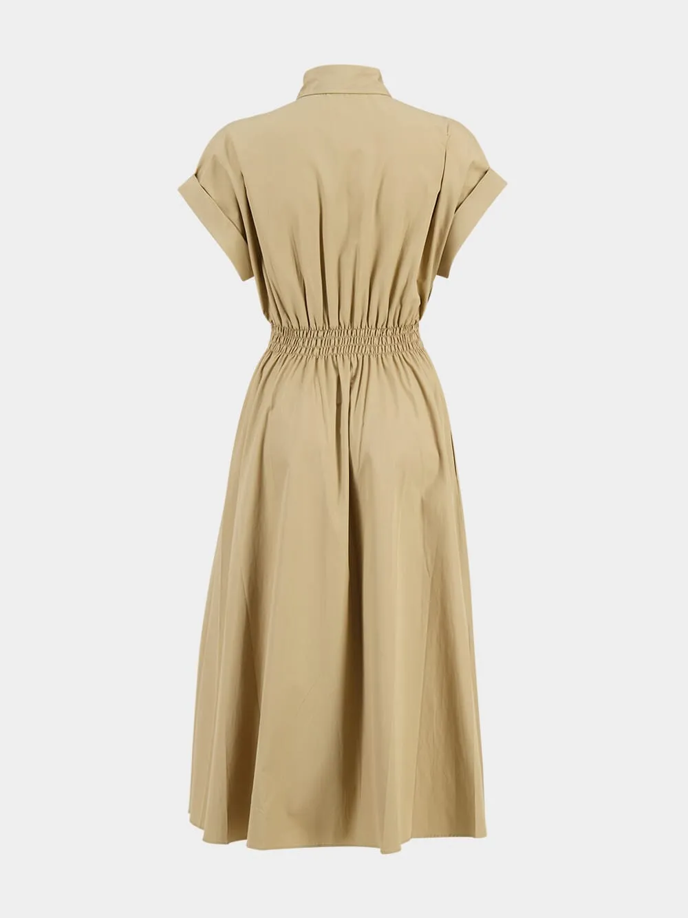 Khaki Poplin Embroidered Shirt-Dress sold by Fashion Clinic product image thumbnail 4