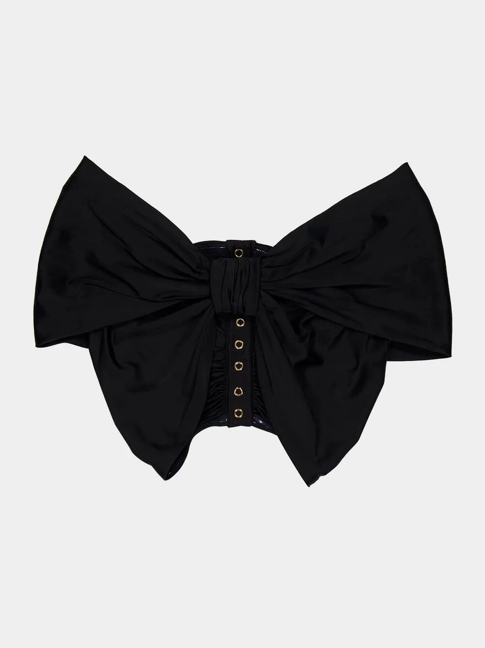 Draped Black Silky Bralette sold by Fashion Clinic