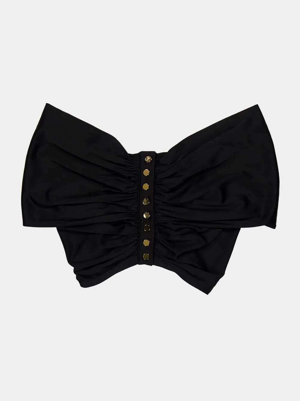 Draped Black Silky Bralette sold by Fashion Clinic product image thumbnail 2