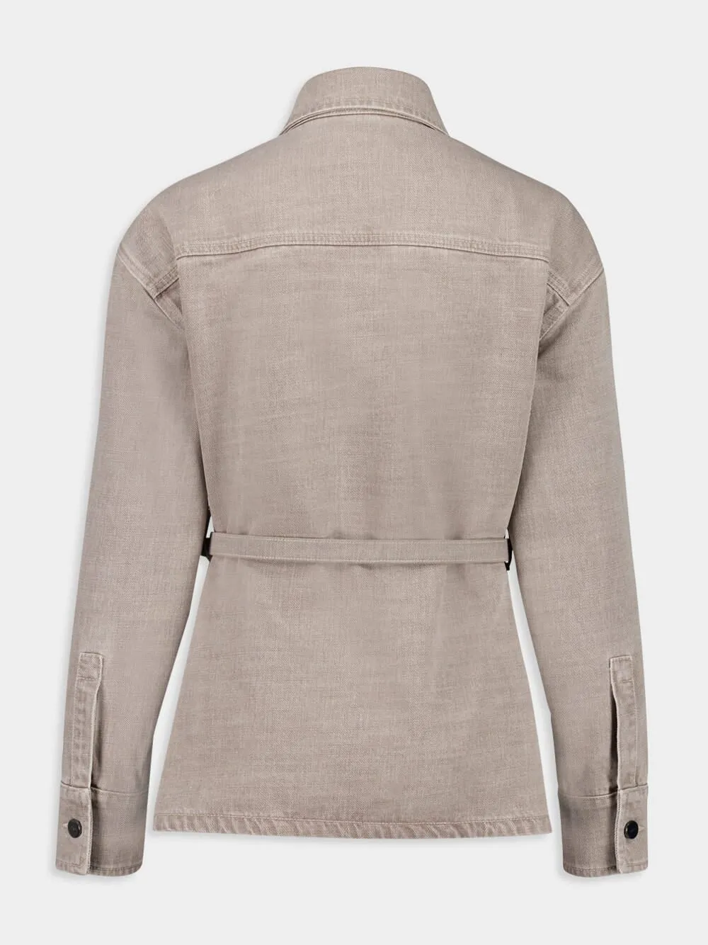 Beige Cotton Denim Go-To Jacket sold by Fashion Clinic product image thumbnail 2