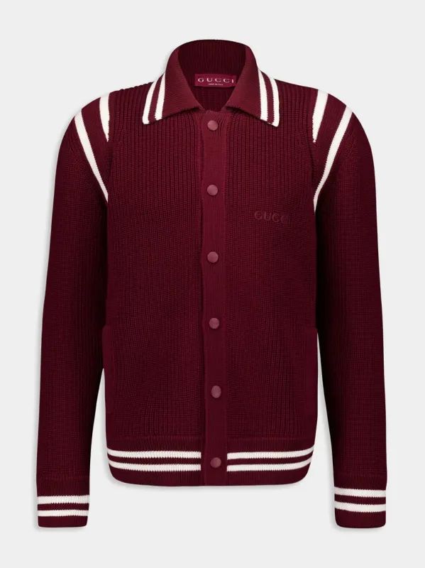 Rosso Ancora Red Knit Cardigan sold by Fashion Clinic