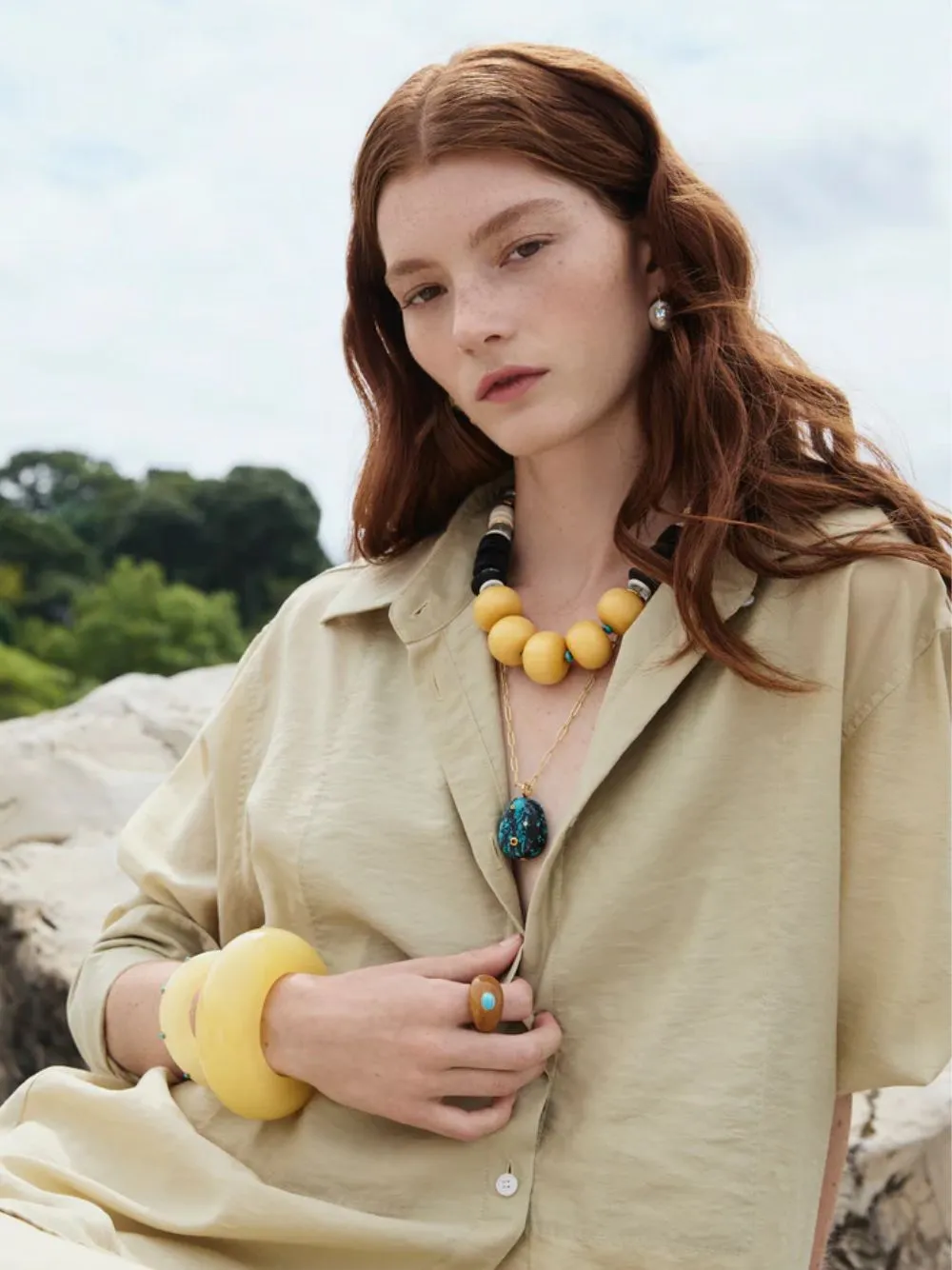 Pomelo Bead Necklace sold by Fashion Clinic product image thumbnail 2