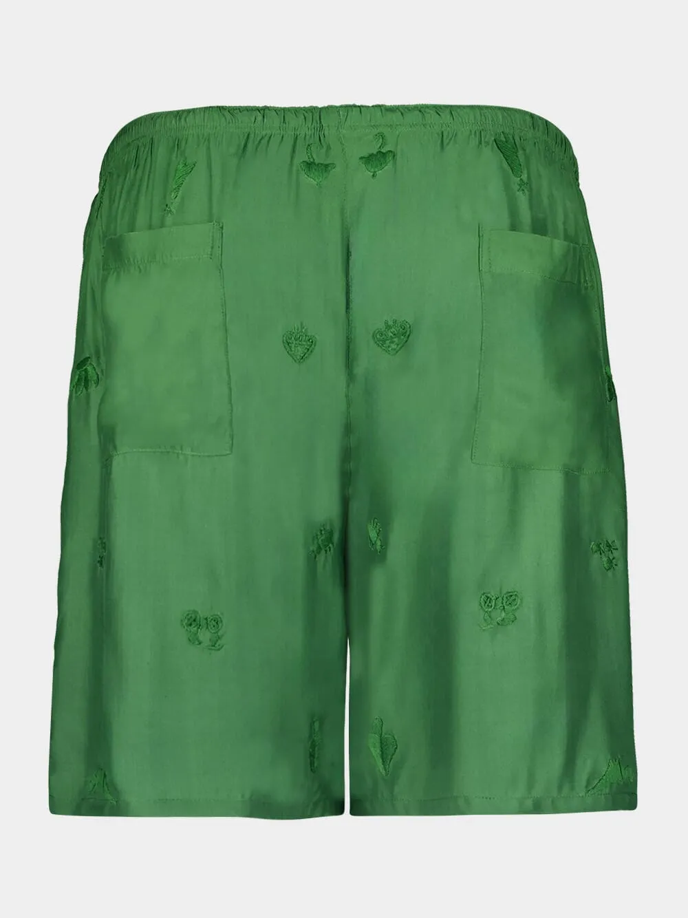 Green Thrive Silk Shorts sold by Fashion Clinic product image thumbnail 2