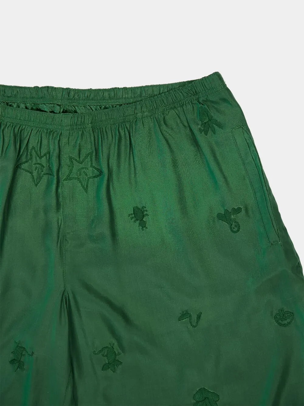 Green Thrive Silk Shorts sold by Fashion Clinic product image thumbnail 3