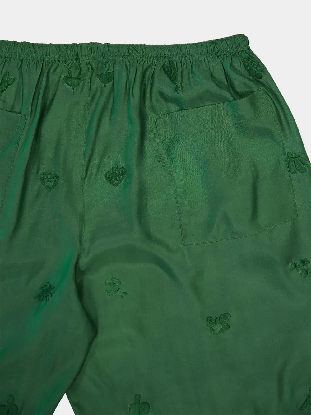 Green Thrive Silk Shorts sold by Fashion Clinic product image thumbnail 4